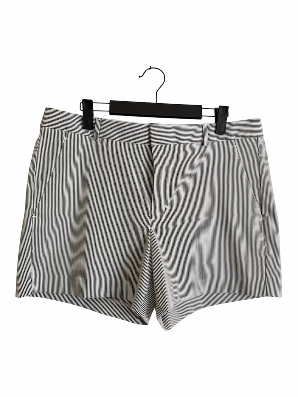 Banana Republic Factory Gray & White Tailored Pinstripe Shorts